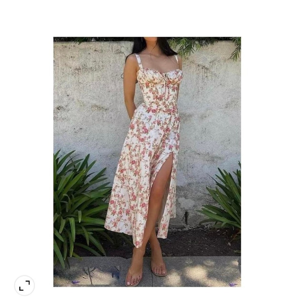 Commense floral Rosebud Floral Midi Sundress Medium NWT